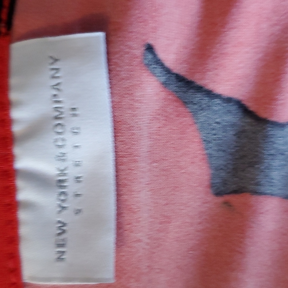 NEW YORK & COMPANY STRETCH BLOUSE SHIRT 3/4 sleeve S RED BLACK WOMEN'S - Picture 8 of 9